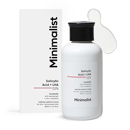 Minimalist 2% Salicylic Acid Face Wash for Oily, Acne Prone Skin | Anti Acne Face Wash With LHA & Zinc | Sulphate free Gentle BHA Liquid Exfoliant | For Women & Men 

