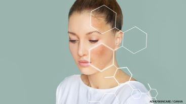 Facial scan concept showing dry and oily patches used to illustrate how Adderall skincare routine adjusts for both skin types.